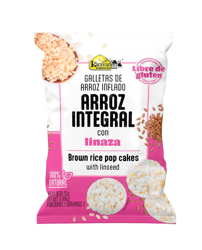 Galletas de arroz inflado integral con linaza "Karavansay"