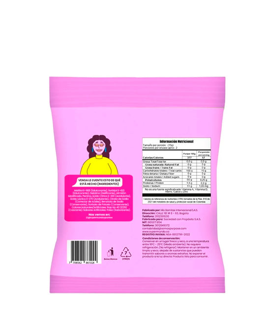 Gomitas de gelatina de fresa Supermundo 30 gr