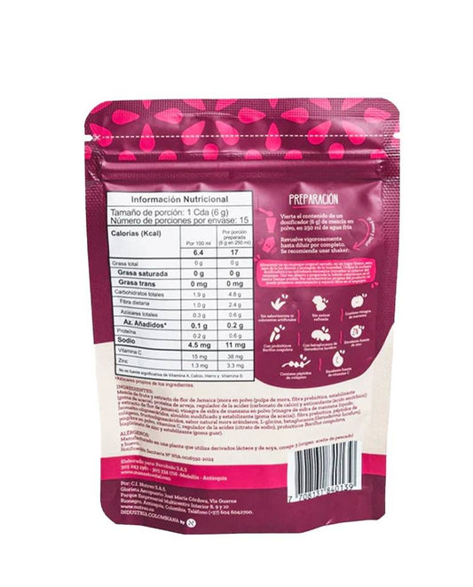 Infusión de frutos rojos Manzato 90gr - respaldo empaque