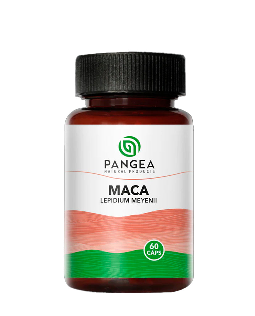 Cápsulas de Maca Pangea, suplemento funcional para aumentar la energía y vitalidad diaria.