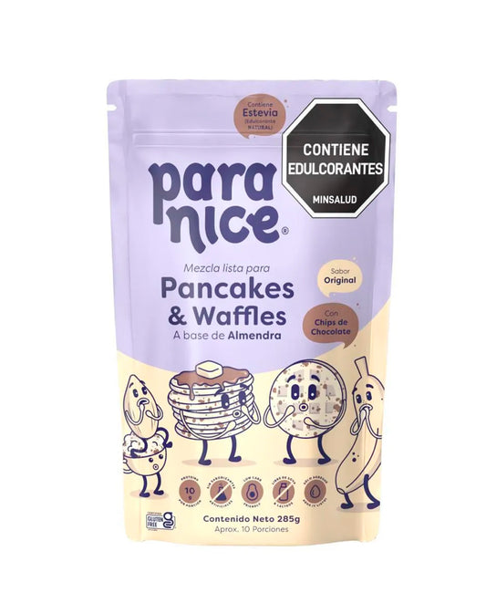 Mezcla para waffles Paranice con trozos de chocolate real.