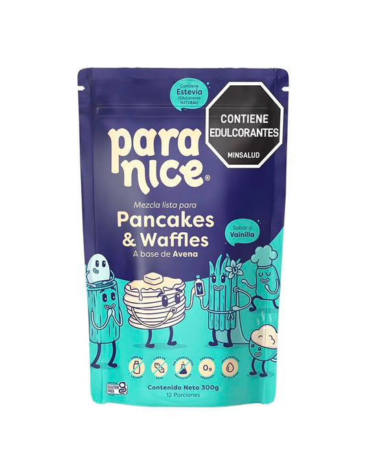 Empaque de mezcla para pancakes y waffles sabor vainilla Paranice.