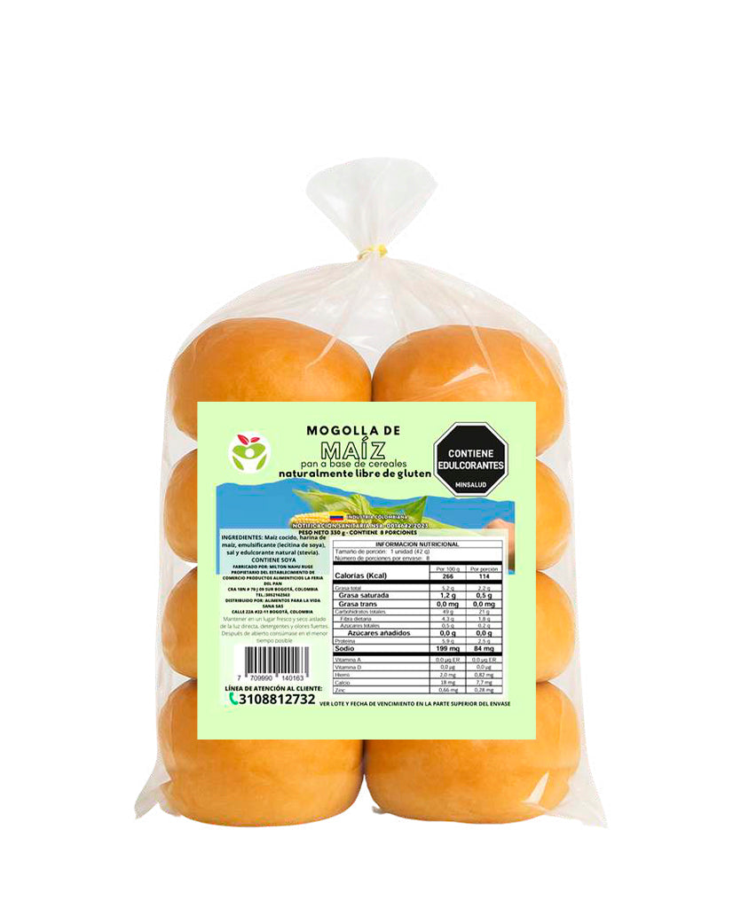 Mogollas de maíz sin gluten Vida Sana sabor tradicional a pan