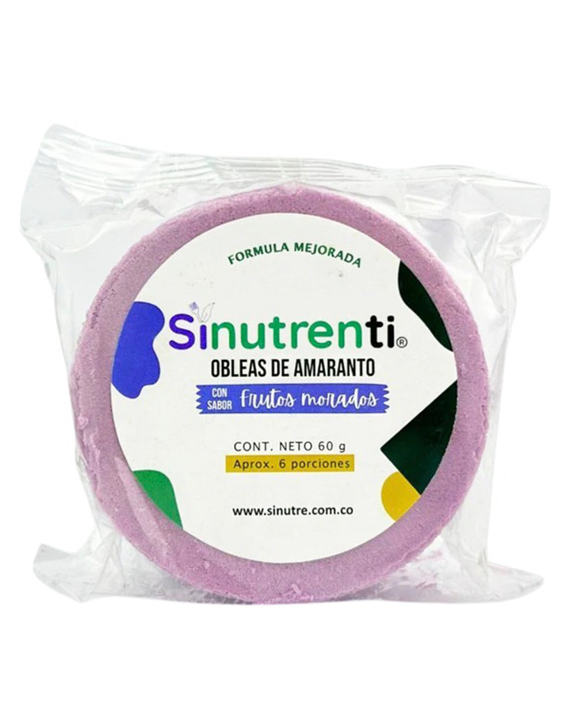 Paquete de obleas de amaranto sabor morados de 50g