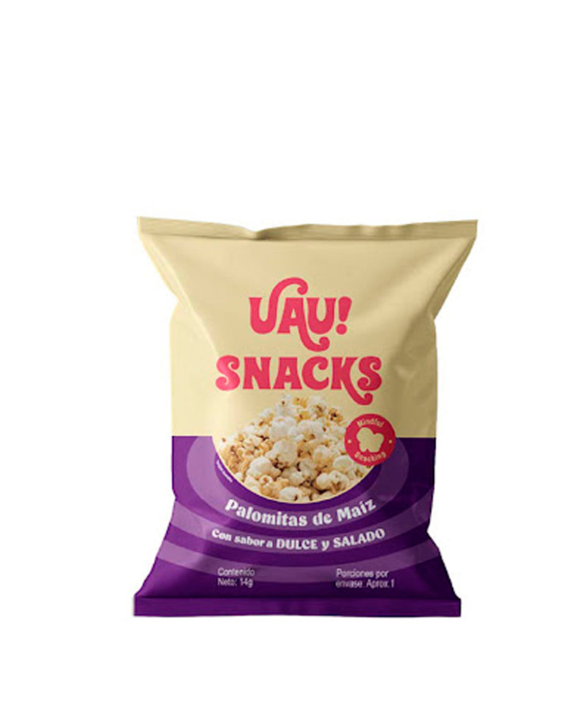 Palomitas de maiz dulce salado "Uau snacks" 14 gr