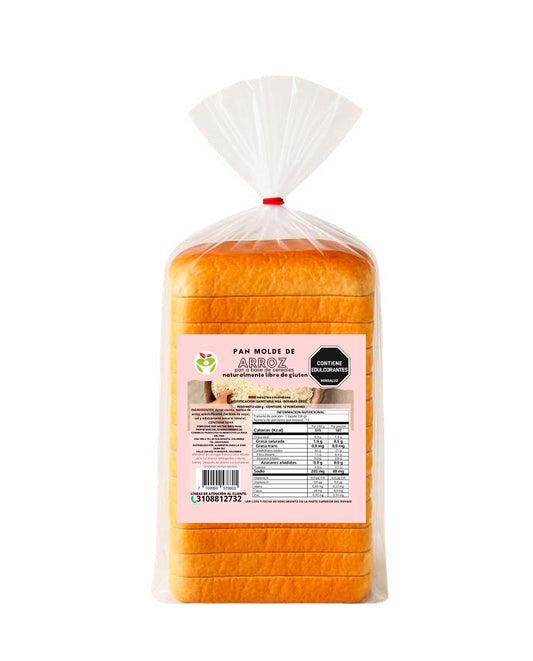 Pan de arroz tajado sin gluten Vida Sana para sándwiches.