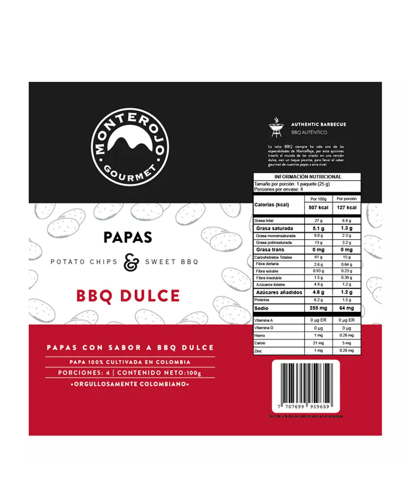 Papas BBQ dulce "Monterojo" 25 gr