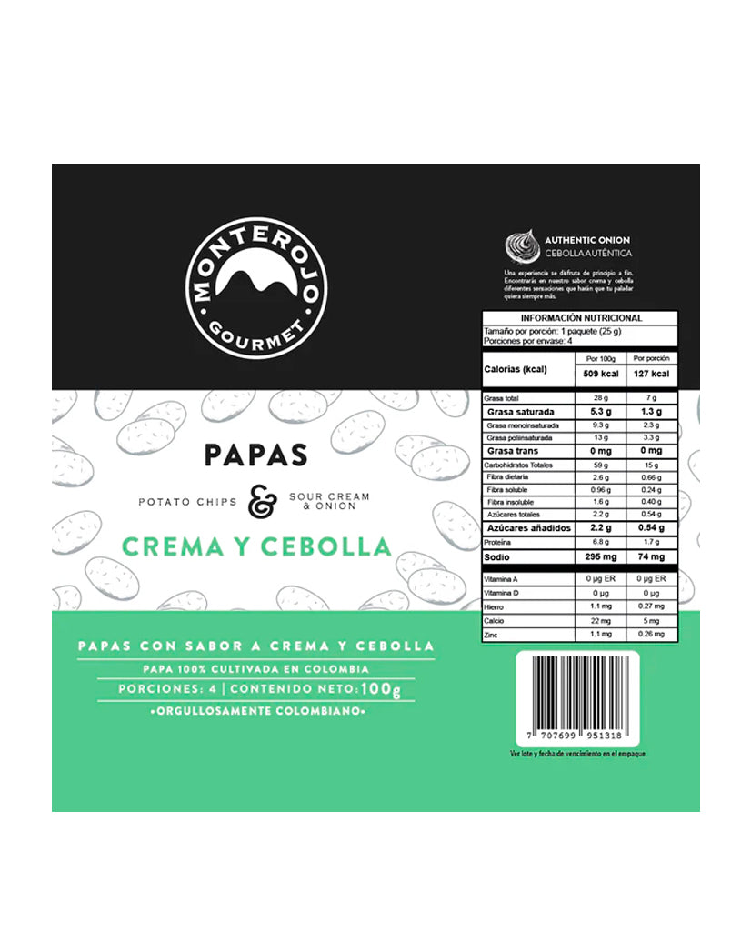 Papas cebolla y crema "Monterojo"