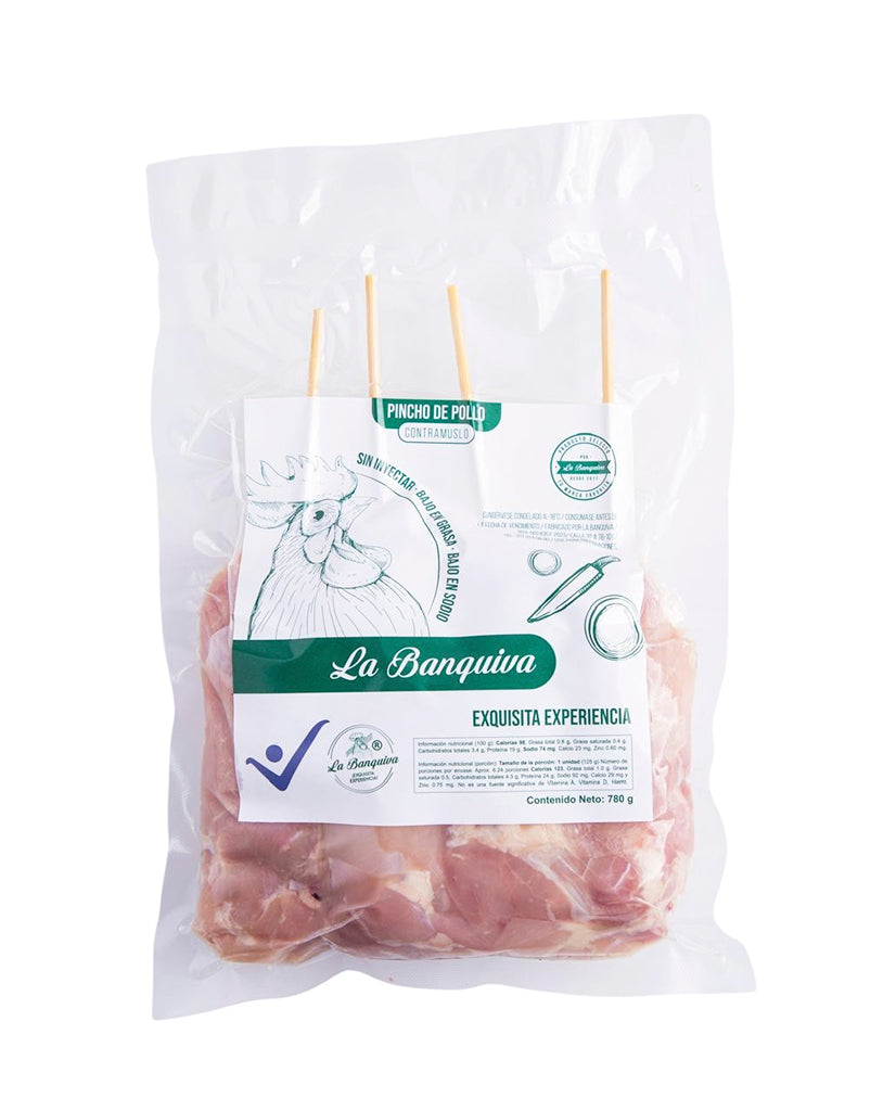 Pinchos de pollo contramuslo La banquiva 780 gr