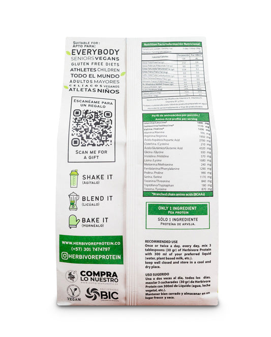 Proteína arveja Naked Herbivore 907 gr