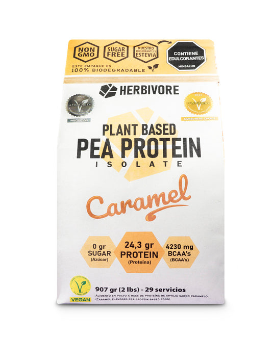 Proteína arveja caramelo Herbivore 907 gr