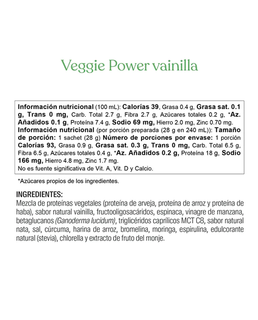 Proteina sachet veggie power vainilla Savvy 25 gr
