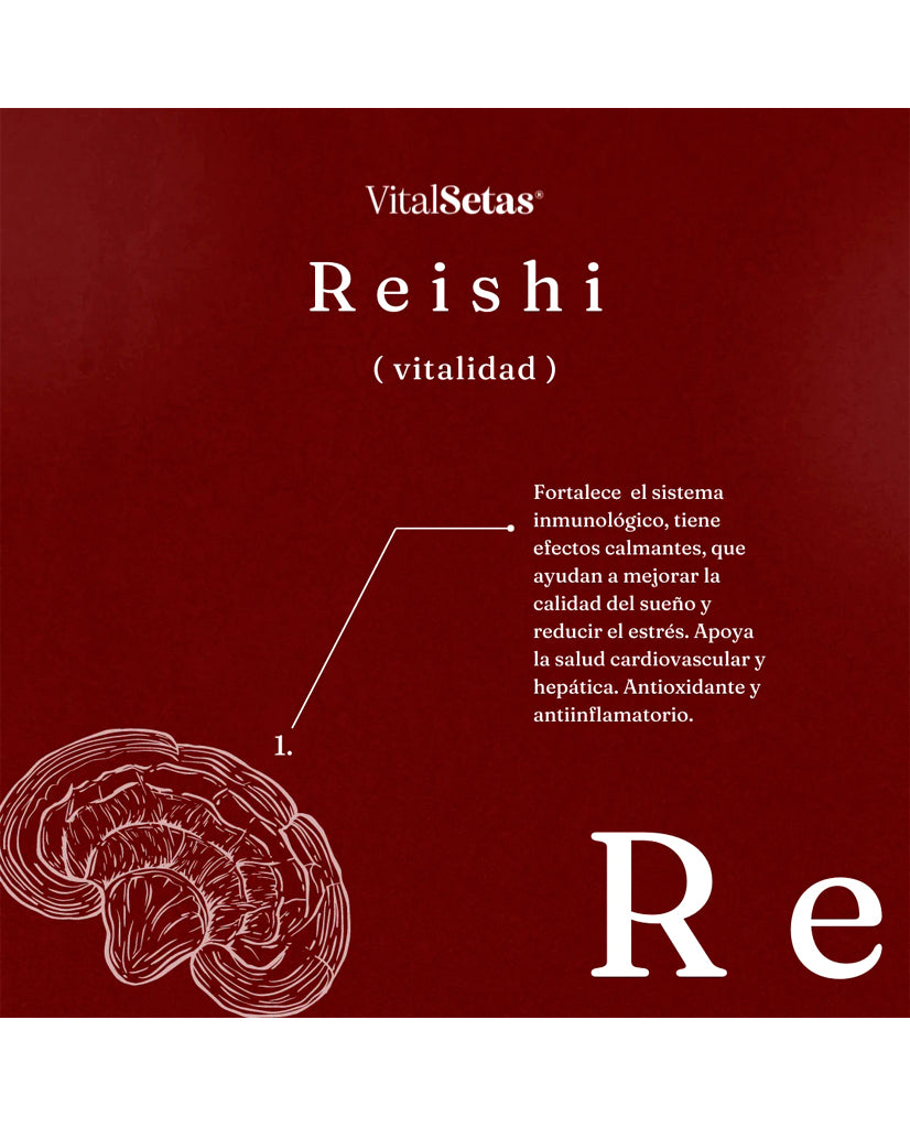 Cápsulas Reishi Vital setas Hongo Funcional