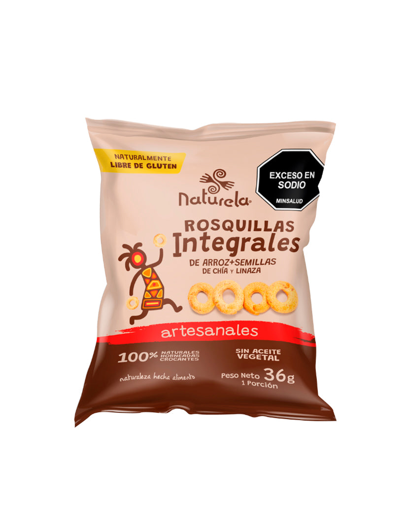 Rosquillas integrales de arroz+semillas de chia y linaza "Naturela"