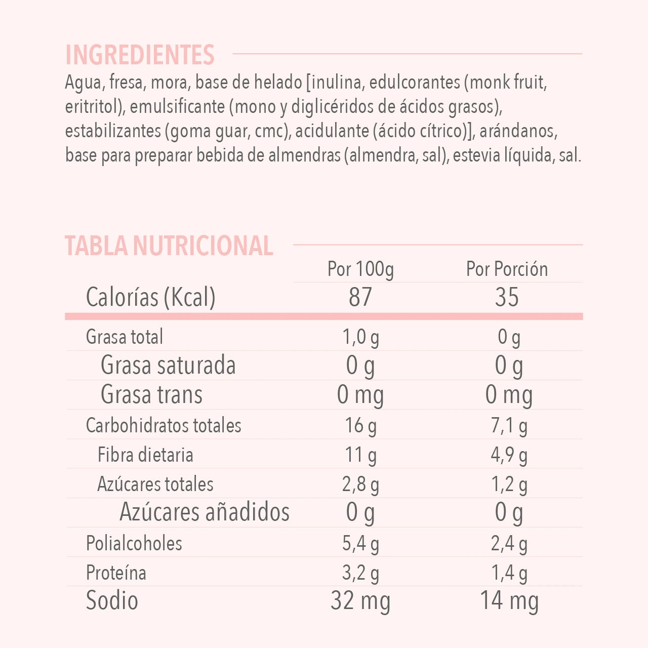 Helado de frutos rojos "Olu"