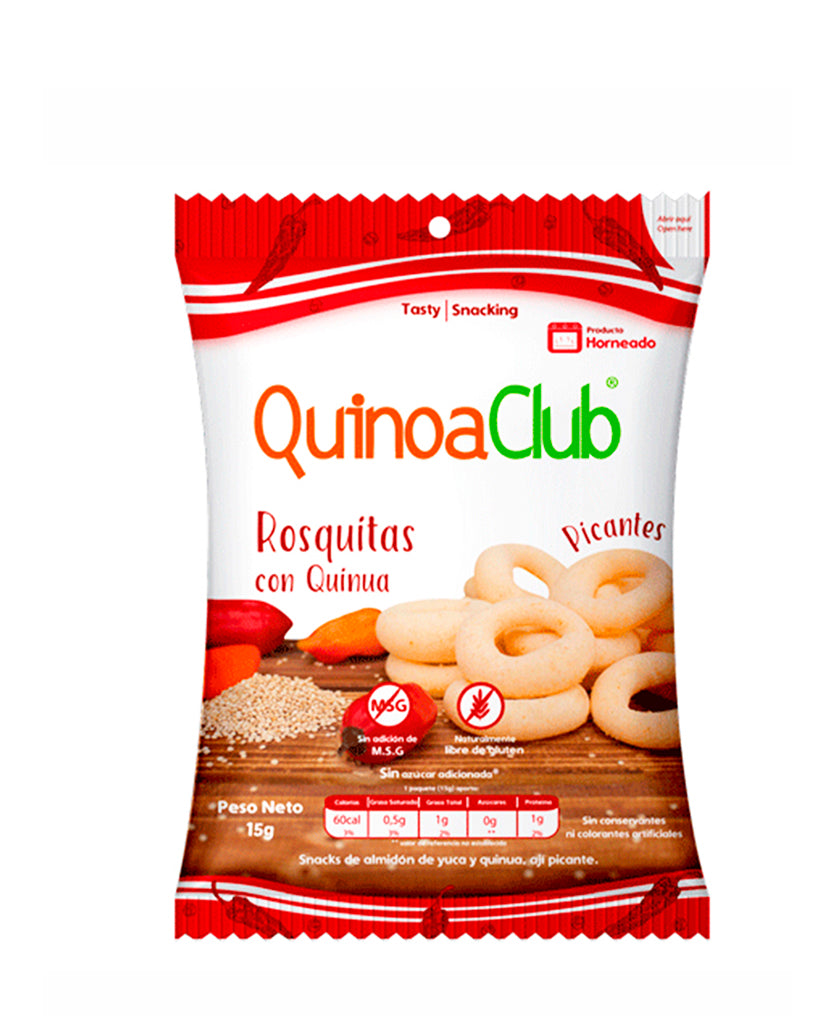Unidad rosquitas de quinua picante pack Quinoa club 15 gr