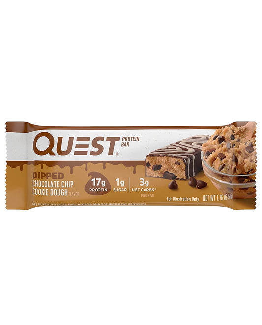 Barras de proteina dipped chocolate chip cookie dough "Quest" 60 gr