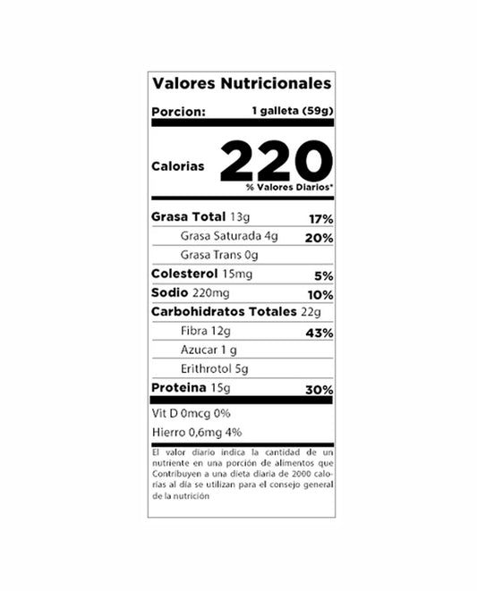 Galleta chispas manì con chispas de chocolate "Quest" 15 gr