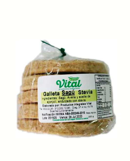 Galleta sagú estevia "Vital" 5 unds Sin Gluten