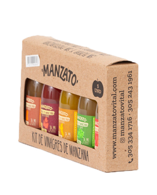 Shots de vinagre 5 sabores Manzato 56 ml