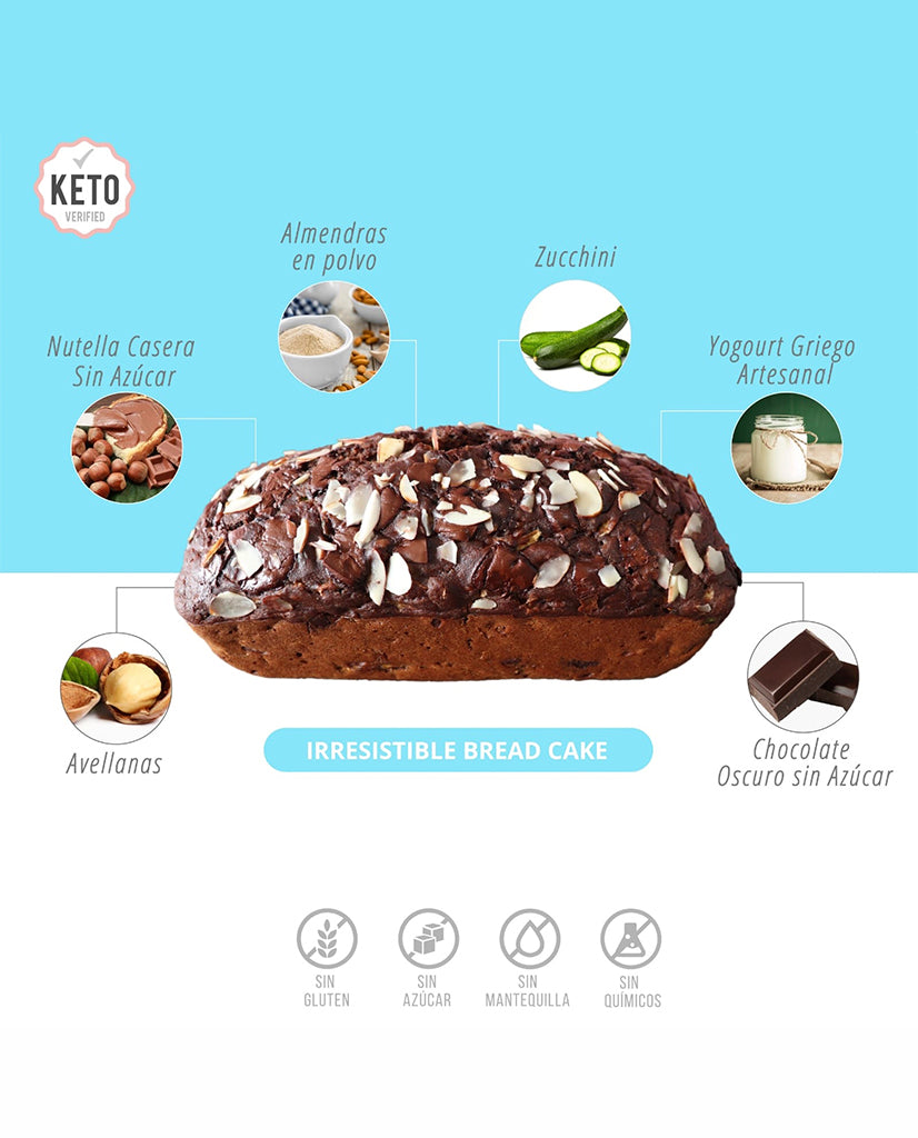 Pan keto choco avellana zucchini "Diloaf" 320 gr Sin gluten