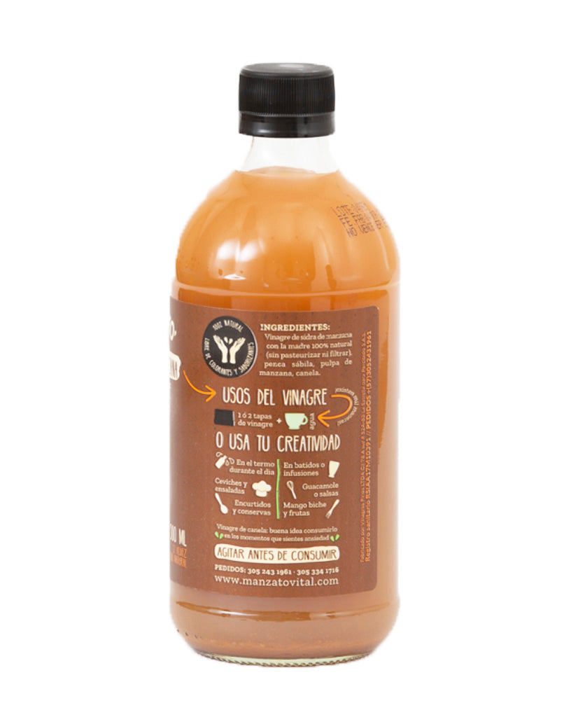 Vinagre de manzana con canela y penca sábila Manzato 500 ml